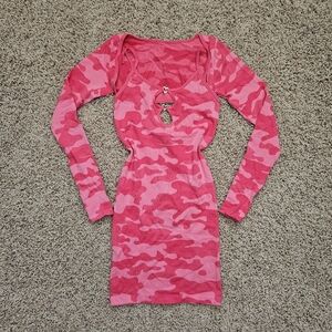 NWT Dolls Kill NGOrder Pink Camo Dress with Shrug - xs/s